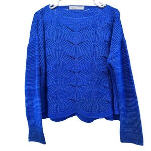 Skovhuus‎ Sweater Size S Wool Alpaca Blend Boat Neck Long Sleeve Textured